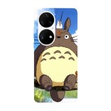 Husa compatibila cu Huawei P40 model Totoro fishing, Silicon, TPU, Viceversa, Transparent, Carcasa