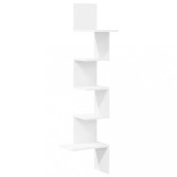 Cumpara ieftin Raft de perete de colt, alb, 32x32x127,5 cm, PAL