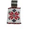 B65. Pandantiv dama cu motiv national, manual, margele inox, alb-rosu-negru
