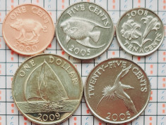set 5 monede Bermuda 1, 5, 10, 25 Cents 1 Dollar 2000 - 2009 UNC - A039 foto