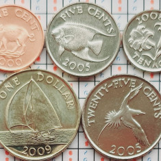 set 5 monede Bermuda 1, 5, 10, 25 Cents 1 Dollar 2000 - 2009 UNC - A039
