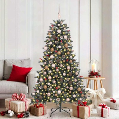 vidaXL BraddeCrăciunartificial cu 300 LED Verde 99 x 99 x 180 cm PVC 3395878 foto