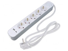 Prelungitor alimentare 3 prize PVC alb 1,5m 16A foto