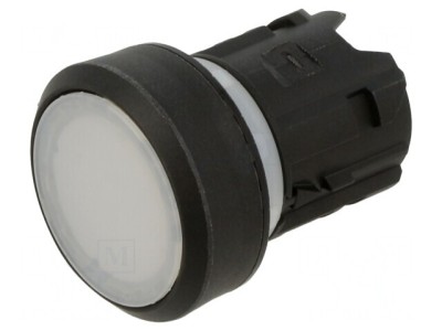 Comutator Alb Plat 22mm Acționat prin Apăsare foto