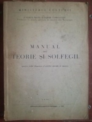Manual de teorie si solfegii- Zamfir Constantin, Jurenita Matei foto