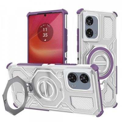 Husa pentru Motorola Edge 50 Fusion, Techsuit, Carbon Shield Pro, Mov foto