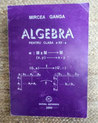 Mircea Ganga- Manual pentru clasa a XII-a, Algebra , 2000 foto