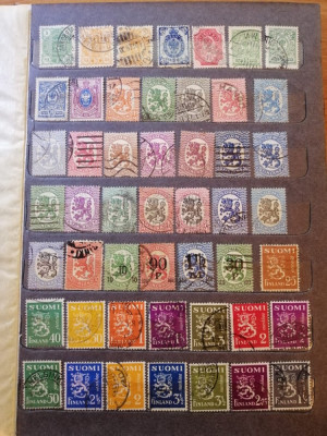 #009 Colectie timbre, stampilate din Finlanda foto