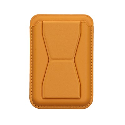 Card pocket Universal Kwmobile pentru telefoane, Portocaliu, Piele ecologica, KWM0000199F003C foto