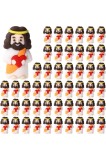 50 buc. statuie micuță a lui Iisus cu inimioară roșie, material PVC, statuie miniaturală de Paște, mini statuie a lui Iisus pentru Valentine