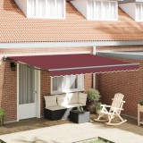 vidaXL Cort electric semi-casetat Manual Roșu Burgund 400x300 cm