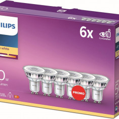 Becuri LED clasice Philips, 6 pachete [GU10 Spot] 4.6 W - 50 W echivalent, Războ