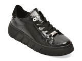 Pantofi sport RIEKER negri, W2601, din piele naturala lacuita