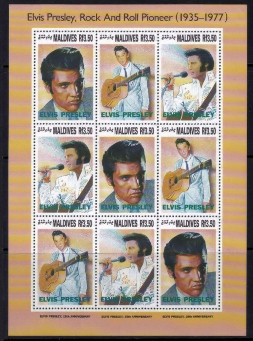 MALDIVES 1993 MUZICA PERSONALITATI ELVIS PRESLEY