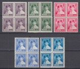 ROMANIA 1930 LP 83 REGELE MIHAI I (COPIL) UZUALE FORMAT MIC SERIA IN BLOC DE 4 TIMBRE STARE MNH