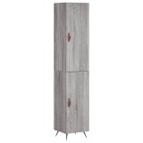 Cumpara ieftin Dulap inalt, gri sonoma, 34,5x34x180 cm, lemn prelucrat