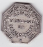 Franta Jeton argint Caisse d&#039;epargne de Carcassonne 1834