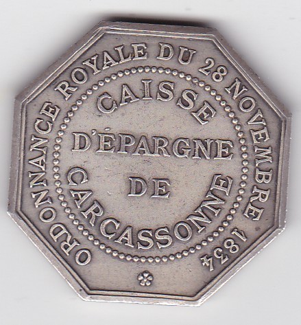 Franta Jeton argint Caisse d&#039;epargne de Carcassonne 1834