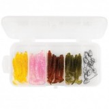 Cutie cu viermi (8 buc) si jig-uri (10 buc) Baracuda, 3.5 cm, jig-uri 1.5 - 3 g