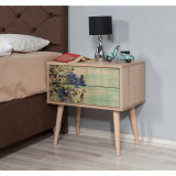 Noptiera Two - Nightstand 12, Stejar Sonoma, 61x40x60 cm