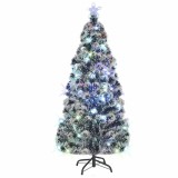 vidaXL Brad de Crăciun pre-iluminat cu suport, 150 cm, fibră optică