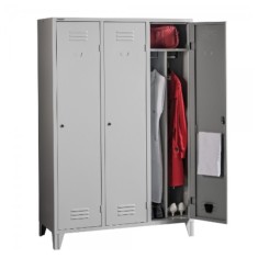 VESTIAR METALIC CU PICIOARE SI 3 USI P3FF compartimentat, 1200x500x1800 mm (LxlxH), FIRST