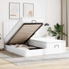 VidaXL Cadru pat otoman cu saltele alb pur 160x200cm piele artificială 3313650