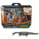 Pachet - How to Train Your Dragon - Set de joacă Dragon Catcher cu 5 figurine de dragoni și un lansator de plase + Figurina Schleich, Dinosaurs, Notoz