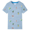 Tricou pentru copii, albastru melanj, 104, vidaXL