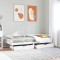 Gossi pat de zi cu sertare, alb, 90x200 cm, lemn masiv pin