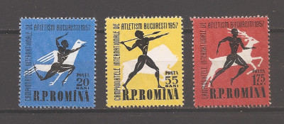 RO 1957, LP 439 - CAMPIONATELE DE ATLETISM BUCURESTI, MNH foto