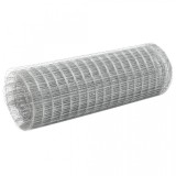 Cumpara ieftin VidaXL Plasă de s&acirc;rmă, argintiu, 10 x 0,5 m, oțel galvanizat, pătrat
