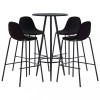 Set mobilier de bar, 5 piese, negru, material textil