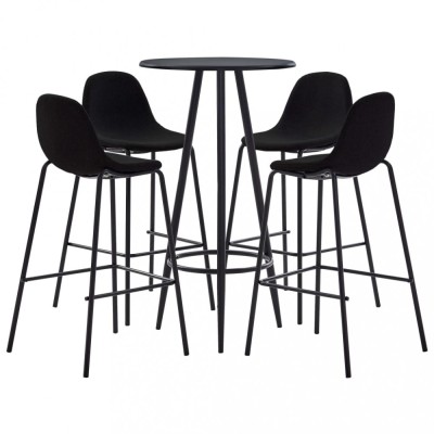 Set mobilier de bar, 5 piese, negru, material textil foto