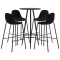 Set mobilier de bar, 5 piese, negru, material textil