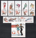 Nicaragua 1988 - Jocurile Olimpice de iarnă - Calgary, Serie cu Tabsuri + Colita, MNH, Nestampilat