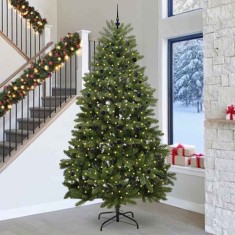 vidaXL Brad de Crăciun artificial Verde 300 cm PVC și Metal 3395722