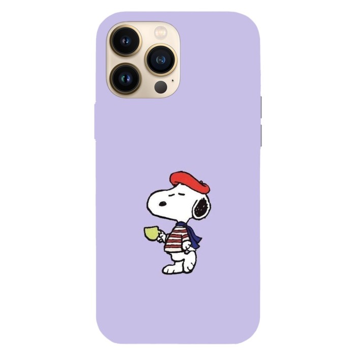 Husa compatibila cu Apple iPhone 15 Pro Max, Viceversa, model Snoopy the French , Silicon, TPU