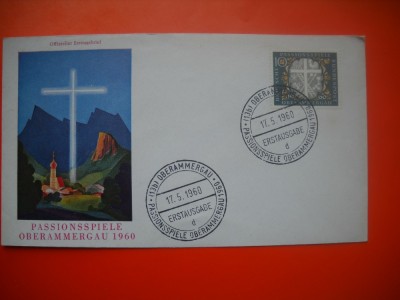 HOPCT PLIC S FDC NR 708 SARBATOAREA PASIUNII 1960 GERMANIA -NECIRCULAT foto