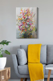 Tablou decorativ, Kanvas Tablo (50 x 70), Canvas, Lemn, Multicolor, Bract