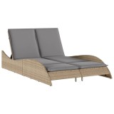 Cumpara ieftin Sezlong cu perne, bej, 114x205x73 cm, poliratan