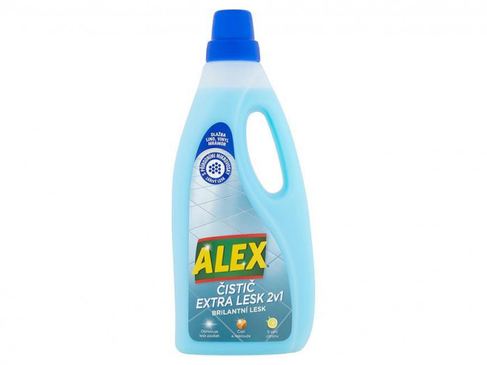 Alex cleaner, extra gloss 2&icirc;n1, pentru vinil, lino și gresie, 750 ml