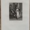 Les comediens// gravura de carte sec. XIX, A. Johannot pinx