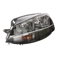 Far VW Golf VII, 03.2017-, partea Stanga, tip bec H7+H9+LED+WY21W, cu motoras, cu becuri, cu luminide zi cu LED, Hella foto