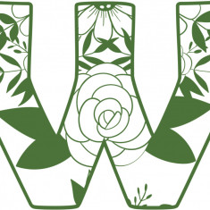 Sticker decorativ, Litera W, Verde, 76 cm, 7445ST-1