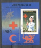 Korea 1980 Red Cross, imperf. sheet, used T.312, Stampilat