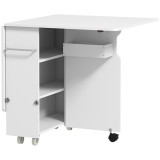 HOMCOM Masă pliabilă cu 2 frunze picătură și spațiu de depozitare, 3 rafturi, pentru 6 persoane, extensibilă, 130x80x76.5 cm | Aosom Romania