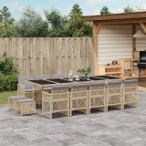 Cumpara ieftin Gossi set mobilier de gradina cu perne, 15 piese, bej, poliratan