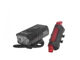 Set lumini pentru bicicleta impermeabile fata + spate cu incarcare USB, protectie IPX4, 800 lm fata, 120 lm spate, Keltin K02313