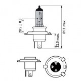 Set 2 Becuri Far H4/W5w P43t-38 60/55W 12V White Vision Ultra Philips 139282 12342WVUSM